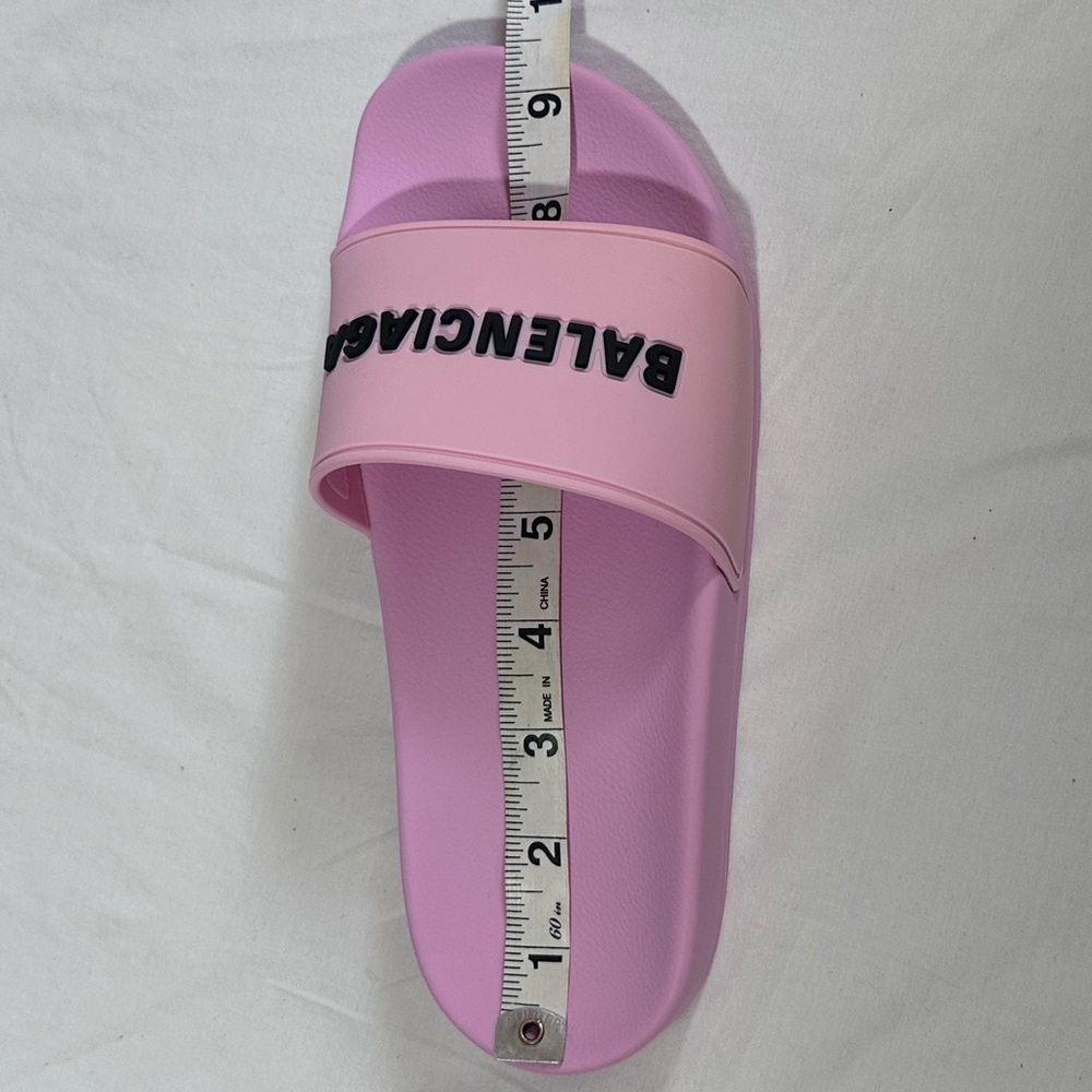 Balenciaga | Pink Pool Slides Logo Sandals | 36 - Picture 9 of 11